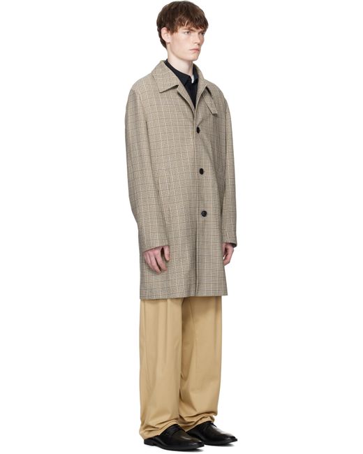 Boss Black Classic-Fit Check Pattern Coat for men