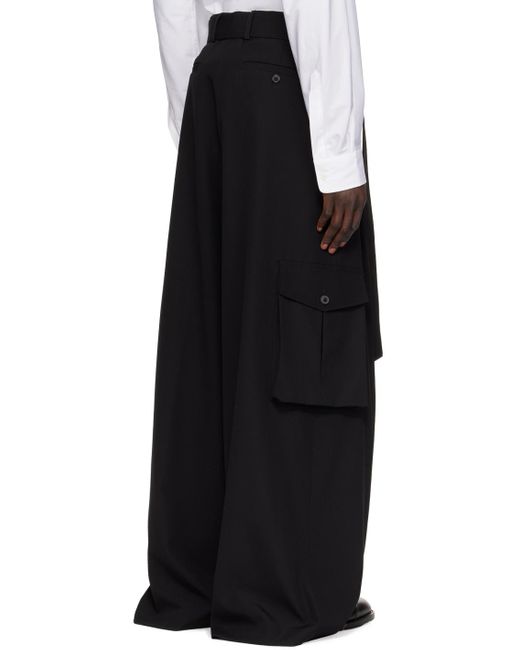 Pantalon cargo noir à ceinture Dries Van Noten pour homme en coloris Black