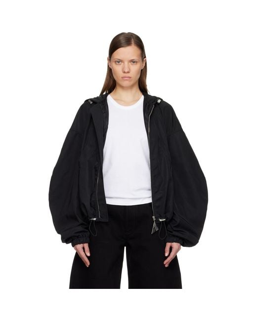 The Attico Black Bomber Jacket