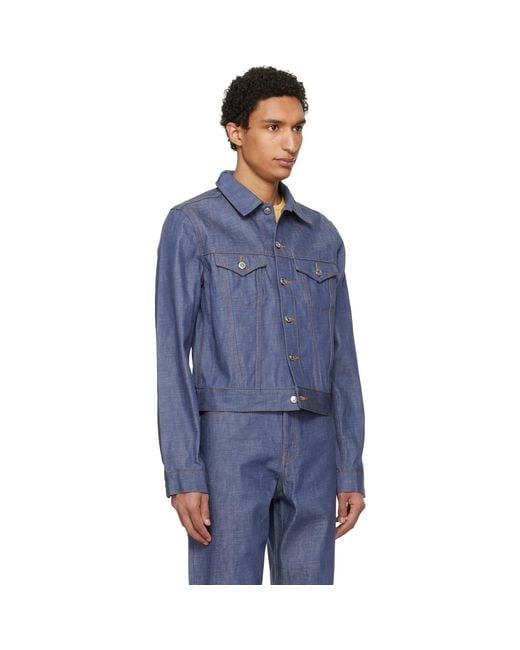 A.P.C. Blue Lenny Denim Jacket for men