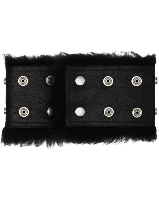 Rick Owens Black Concordians Shearling Neck Band for men