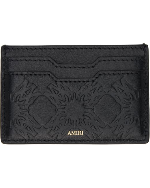 Amiri Black 'Ma' Quad Leather Card Holder for men