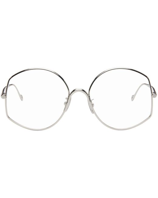 Loewe Black Silver Refined Metal Glasses for men