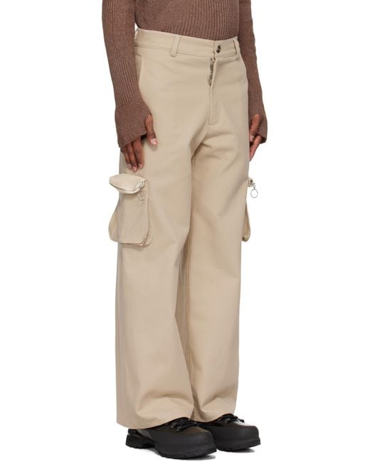 Charlie Constantinou Natural Multi Pocket Cargo Pants for men