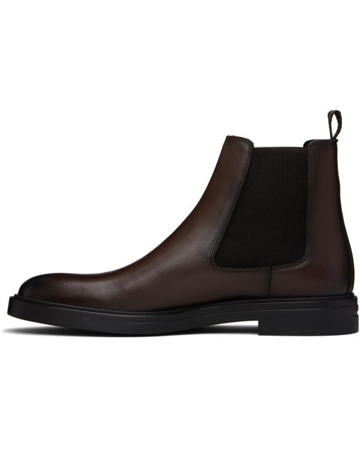 Bottes Chelsea Brunes En Cuir À Rayures Emblématiques Boss pour homme en coloris Black