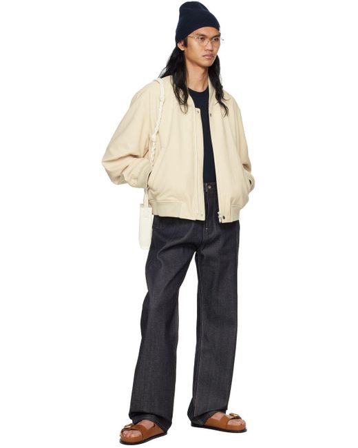 Jil Sander Tan Flat Sandals in Black for Men Lyst