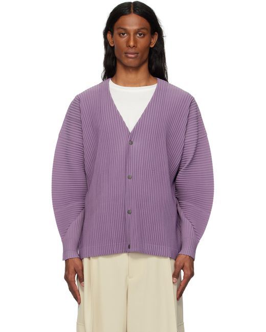 Homme Plissé Issey Miyake Purple Monthly Color April Cardigan for men