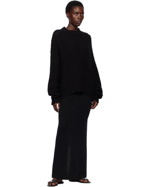 Lauren Manoogian Black Rack Crewneck Sweater