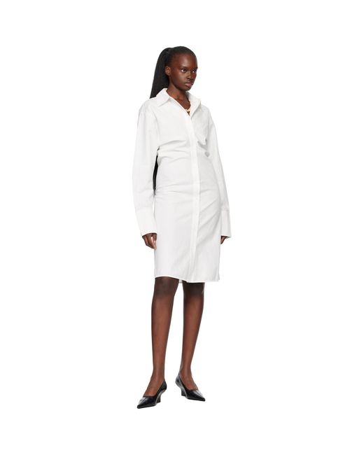 Totême Black Slouch Cotton Shirt Midi Dress
