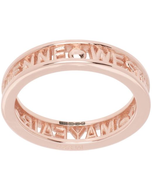 Vivienne Westwood Pink Rose Gold Westminster Ring for men