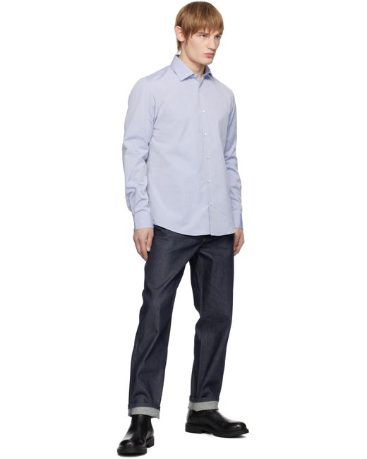 メンズ Sunspel ブルー シーアイランドコットン シャツ Gray