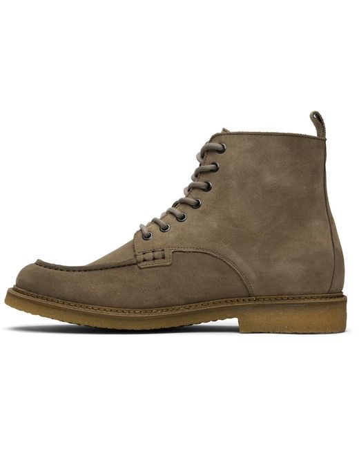 Boss Black Suede Crepe-Outsole Half Boots for men