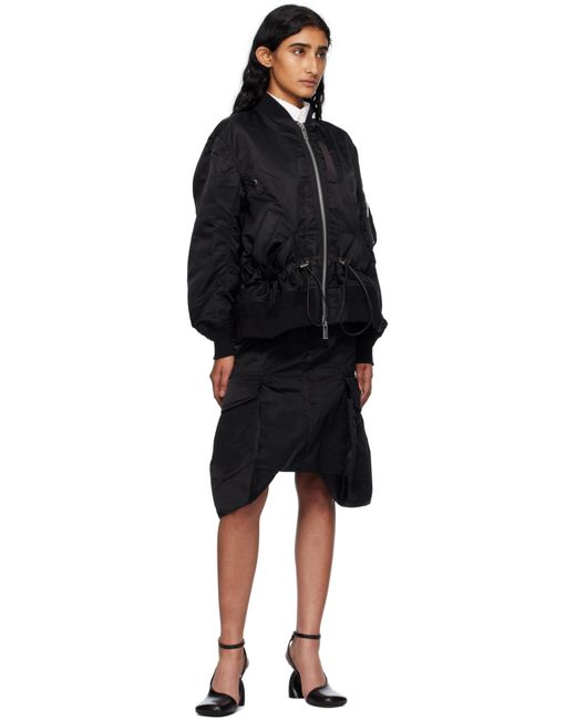 Sacai ブラック ナイロンツイル ブルゾンジャケット Black