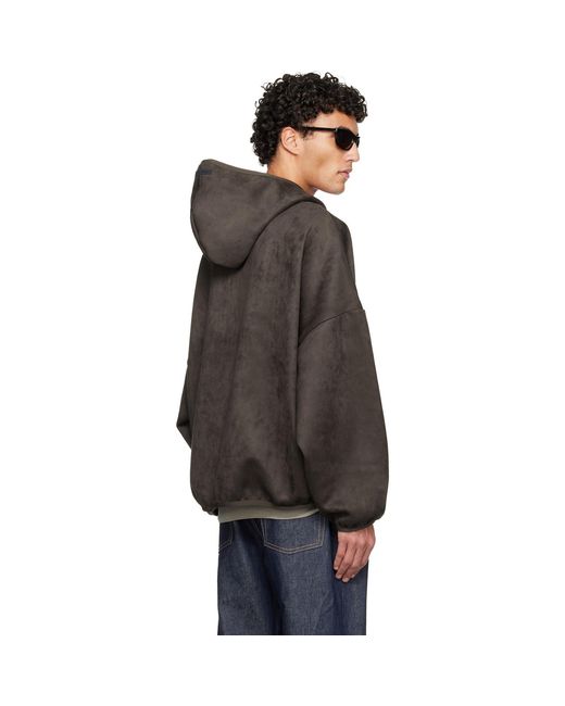 Fear Of God Black Holiday Faux-Suede Fleece Modern Hoodie for men
