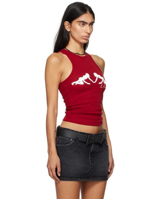 トップス MOWALOLA MAXINE TANK Mowalola Red Maxine Tank Top Mowalola