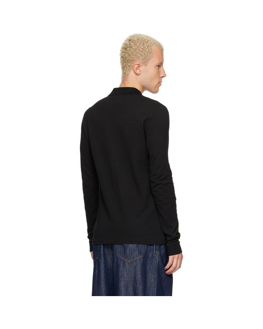 Lacoste Black Classic Fit Long Sleeve L.12.12 Polo for men
