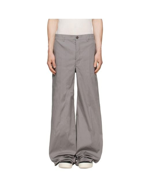 Rick Owens Gray Tower Work Trousers for men