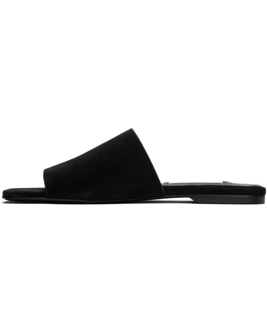Totême  Black Velvet Flat Sandals