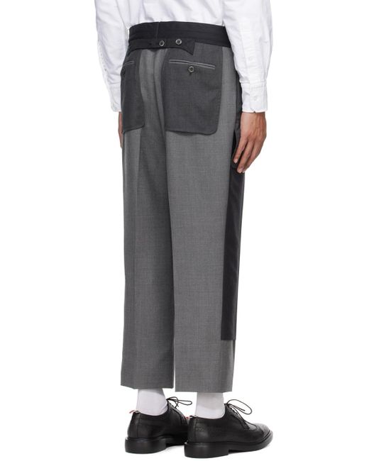 Thom e pantalon déconstruit gris Thom Browne pour homme en coloris Black