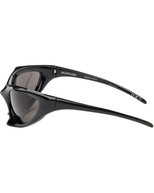 メンズ Balenciaga ブラック Runner キャットアイサングラス Black
