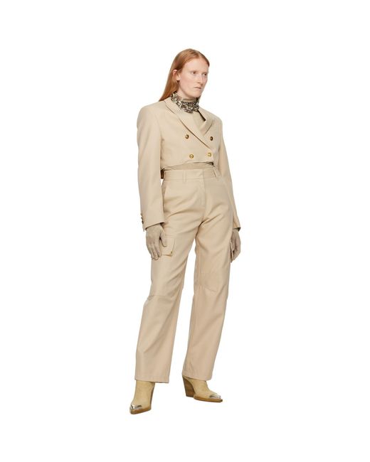 Palm Angels Natural Cropped Blazer