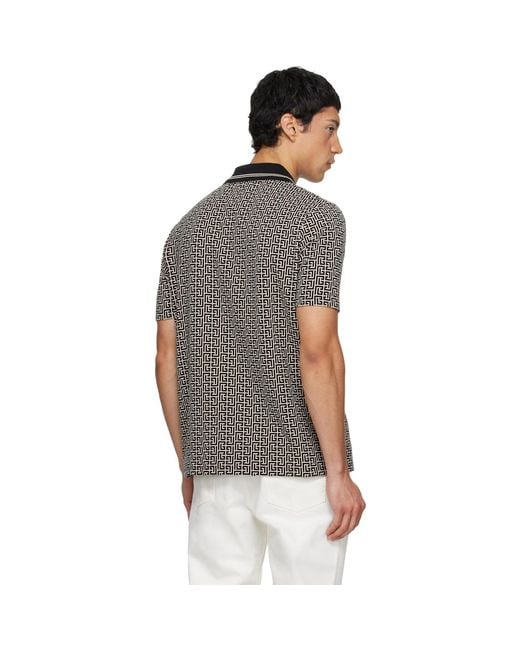 Balmain Black Monogram Polo for men