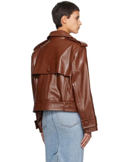 Stand Studio Brown Fern Faux-leather Jacket