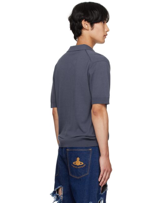 Vivienne Westwood Blue Cotton Polo Cardigan for men