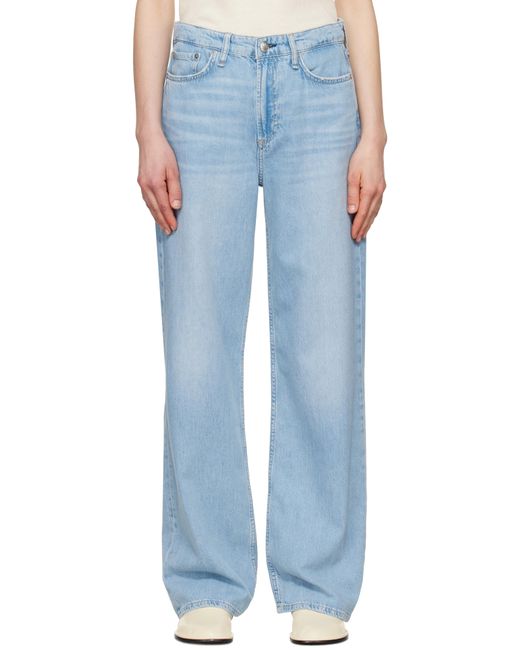 Rag & Bone Blue Featherweight Logan Wide-Leg Jeans