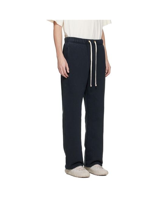 Les Tien Blue Heavyweight Classic Sweatpants for men