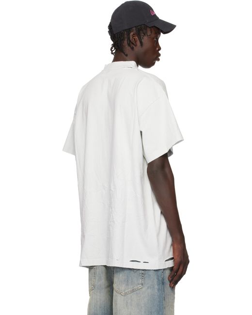Balenciaga White 'Planet Earth' Oversized T-Shirt for men