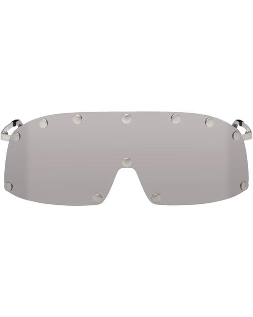 Rick Owens Gray Shielding Sunglasses