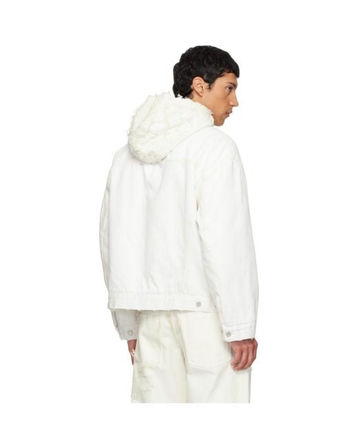 Song For The Mute White Off- Tkl Edition Faded Denim Jacket for men