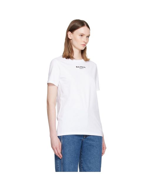 Balmain White Paris' Print T-Shirt