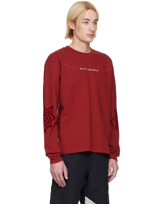 Asics Red Novalis Bixance Long Sleeve T-Shirt for men