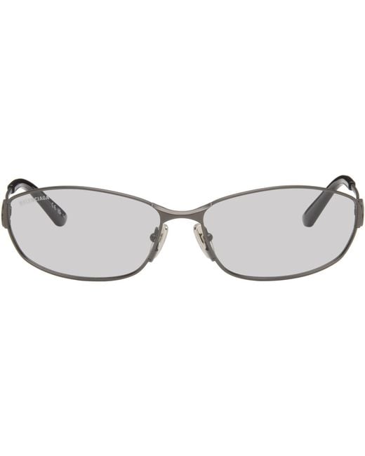 Balenciaga Black Gunmetal Everyday Mercury Sunglasses for men