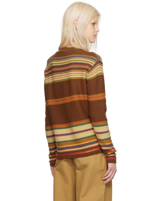 Acne Multicolor Brown Striped Sweater