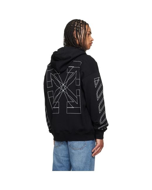 Off-White c/o Virgil Abloh Black Outline Double Arrow Skate Zip Hoodie for men
