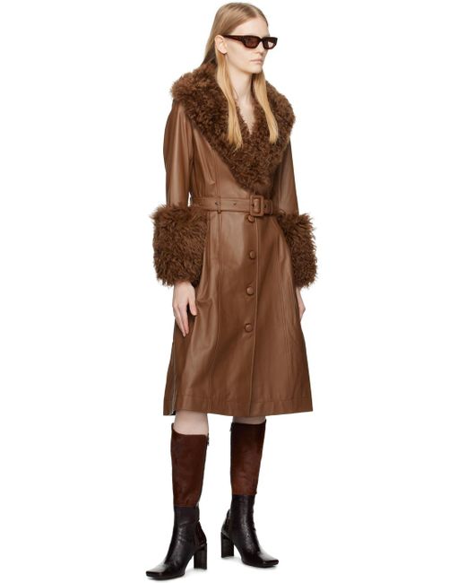 Saks Potts Black Foxy Shearling Coat