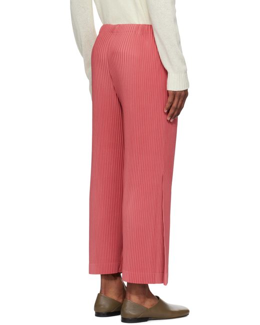 Homme Plissé Issey Miyake Red Monthly Color April Trousers for men