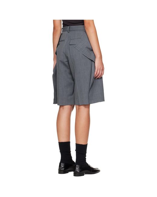 Undercover Gray Up2F1505 Long Panel Shorts