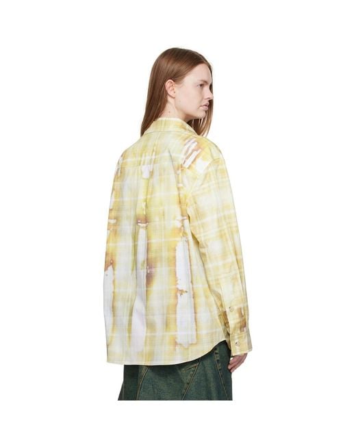 ANDERSSON BELL Natural Trompe L'Oeil Printed Check Shirt