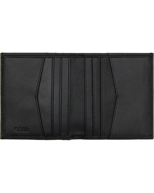 Boss Black Grained Leather Wallet for men