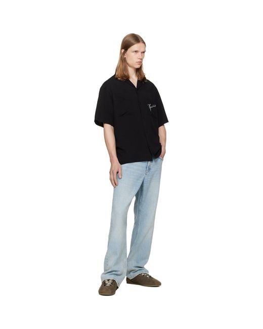 Represent Black 'Love And Kisses' Resort Shirt for men