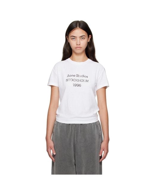 Acne White Logo T-Shirt