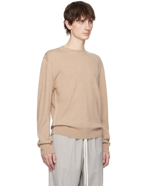MM6 by Maison Martin Margiela Multicolor Beige Inverted Seams Sweater for men