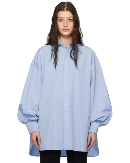 Wardrobe NYC Blue Oversize Shirt Minidress