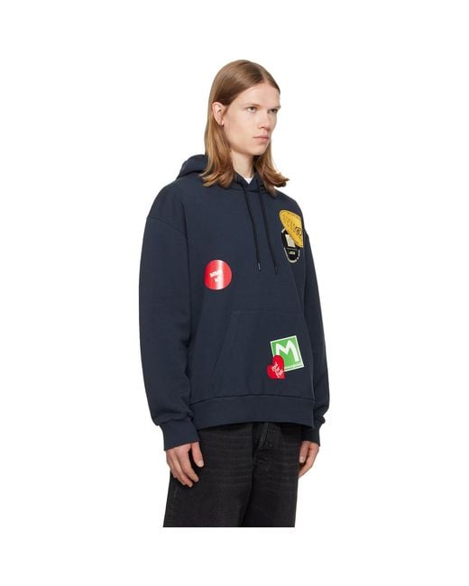 MM6 by Maison Margiela Blue Cotton Hoodie for men