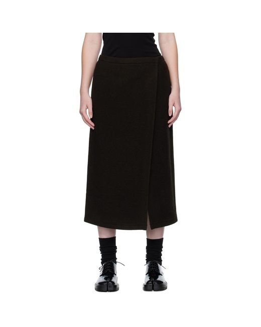 Rier Black Wrap Midi Skirt