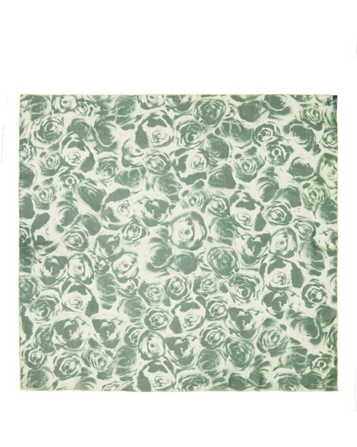 Foulard vert en soie à motif fleuri Burberry en coloris Green
